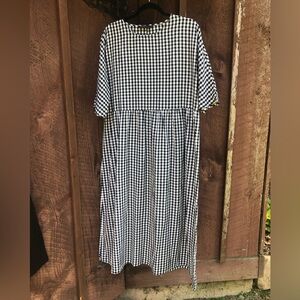 Zanzea Collection Black and White Gingham Maxi Dress